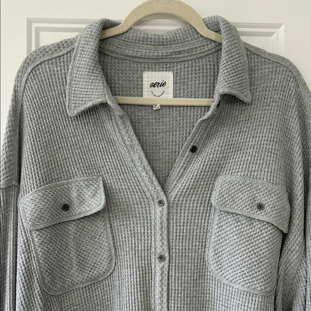 aerie Lumberjane Waffle Button-Up Shirt - Picture 2 of 5